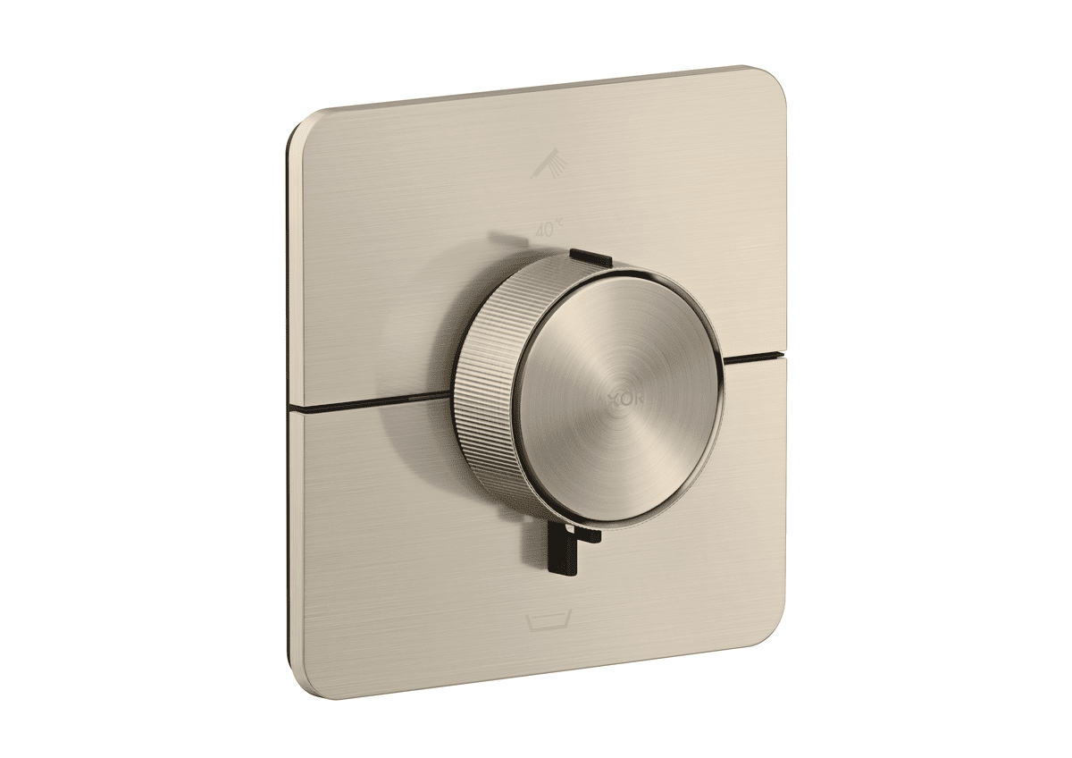HANSGROHE AXOR ShowerSelect ID Termostat pod omítku, softsquare, pro 2 spotřebiče se zabudovanou bezpečnostní kombinací, k vaně #36755820 - kartáčovaný nikl