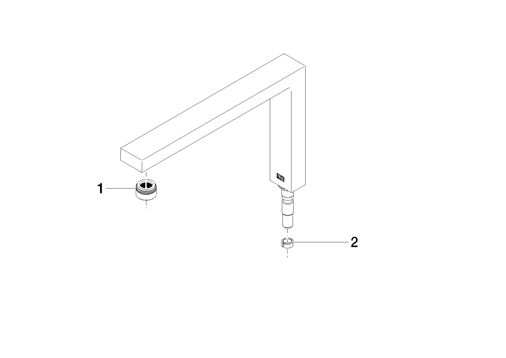DORNBRACHT Výtok 272 x 171 x 36 mm, 8 l/min. - Kartáčovaná platina #90110618904-06