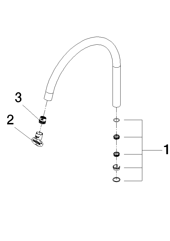 DORNBRACHT Výtoková trubice 240 mm, 7 l/min. - Tmavě platinový kartáčovaný #90282239600-99