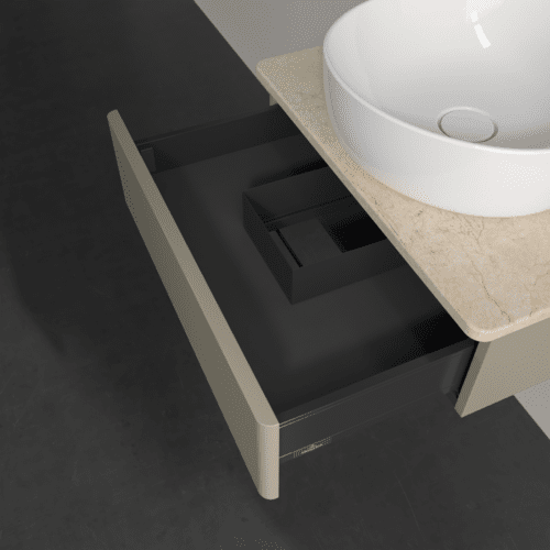VILLEROY BOCH Toaletní skříňka Antao, 1 zásuvka, 600 x 190 x 500 mm, přední strana bez konstrukce, Stone Grey Matt Lacquer / Botticino #K07053HK, obrázek 7