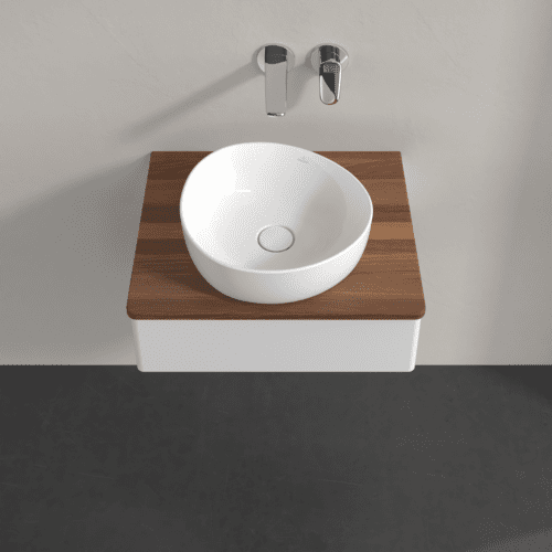 VILLEROY BOCH Toaletní skříňka Antao, 1 zásuvka, 600 x 190 x 500 mm, přední strana bez konstrukce, lesklý bílý lak / teplý ořech #K07012GF, obrázek 4