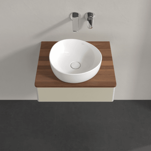VILLEROY BOCH Toaletní skříňka Antao, 1 zásuvka, 600 x 190 x 500 mm, přední strana bez konstrukce, hedvábně šedý matný lak / teplý ořech #K07012HJ, obrázek 3