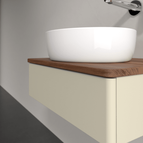 VILLEROY BOCH Toaletní skříňka Antao, 1 zásuvka, 600 x 190 x 500 mm, přední strana bez konstrukce, hedvábně šedý matný lak / teplý ořech #K07012HJ, obrázek 4