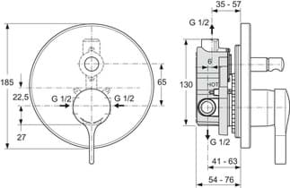 IDEAL STANDARD Podomítková vanová baterie Melange #A4275AA - chrom