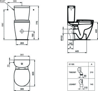 IDEAL STANDARD Připojení splachovací nádržky #E786101 - Bílá (Alpská), obrázek 14