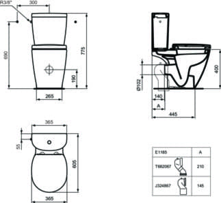 IDEAL STANDARD Připojení splachovací nádržky #E786101 - Bílá (Alpská), obrázek 13