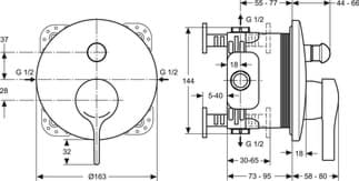 IDEAL STANDARD Podomítková vanová baterie Melange #A4720AA - chrom