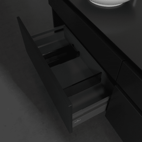 VILLEROY BOCH Legato toaletní skříňka, 4 výsuvy, 1600 x 550 x 500 mm, černý matný lak / černý matný lak #B60000PD, obrázek 6
