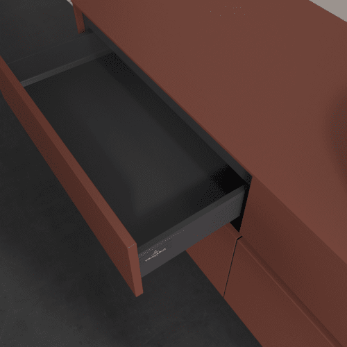 VILLEROY BOCH Toaletní skříňka Collaro, 4 výsuvy, 1400 x 548 x 500 mm, Vínově červená / Vínově červená #C04700AH, obrázek 7