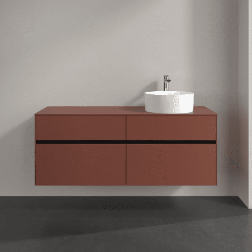 VILLEROY BOCH Toaletní skříňka Collaro, 4 výsuvy, 1400 x 548 x 500 mm, Vínově červená / Vínově červená #C04700AH, obrázek 3