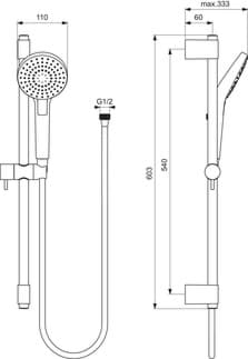 IDEAL STANDARD Povrchová sprchová kombinace Idealrain Evo #B2233AA - Chrom