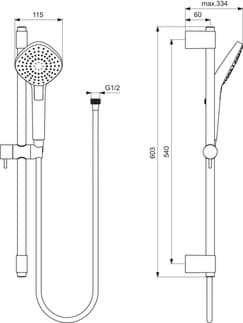 IDEAL STANDARD Povrchová sprchová kombinace Idealrain Evo #B2234AA - Chrom
