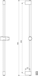 IDEAL STANDARD Sprchová zábrana Idealrain 903 mm #B9429AA - chrom