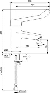 IDEAL STANDARD Umyvadlová baterie Ceraplus bez výsuvného výtoku, průmět 112 mm #BC098AA - chrom