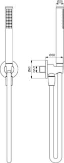 IDEAL STANDARD Sada ruční sprchy Idealrain pro povrchovou montáž #BC544AA - chrom