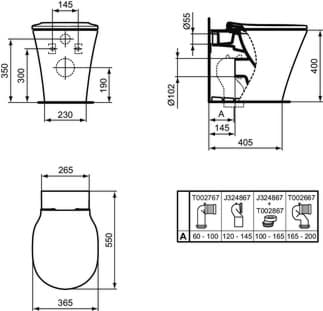 IDEAL STANDARD Connect Air Washdown WC s technologií AquaBlade #E004201 - Bílá (Alpine)