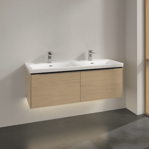 VILLEROY BOCH Subway 3.0 Vanity unit, s osvětlením, 2 výsuvy, 1272 x 429 x 478 mm, dub severský #C567L1VJ, obrázek 2