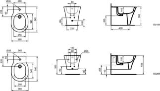IDEAL STANDARD Connect Air nástěnný bidet #E0266V3 - Black, obrázek 2