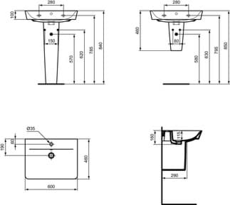 IDEAL STANDARD Connect Air nástěnný sloupek #E0309MA - Bílá (Alpine) s Ideal Plus, obrázek 16