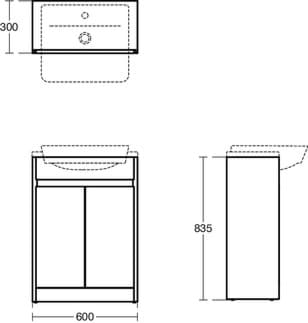 IDEAL STANDARD Connect Air polozapuštěné umyvadlo 500x440 mm, s 1 otvorem pro baterii, s otvorem pro přepad (kulatý) #E030801 - Bílá (Alpine), obrázek 5