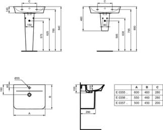 IDEAL STANDARD Connect Air nástěnný sloupek #E0309MA - Bílá (Alpine) s Ideal Plus, obrázek 6