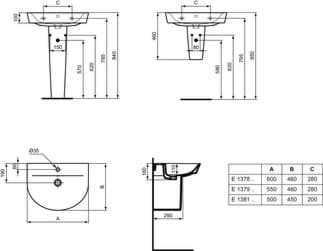 IDEAL STANDARD Connect Air nástěnný sloupek #E0309MA - Bílá (Alpine) s Ideal Plus, obrázek 13