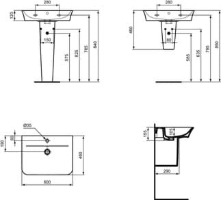 IDEAL STANDARD Connect Air nástěnný sloupek #E0309MA - Bílá (Alpine) s Ideal Plus, obrázek 17