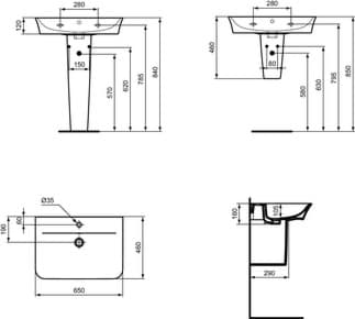 IDEAL STANDARD Connect Air nástěnný sloupek #E0309MA - Bílá (Alpine) s Ideal Plus, obrázek 18