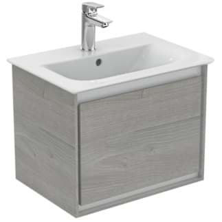 IDEAL STANDARD Connect Air toaletní skříňka 500x360mm, s 1 výsuvnou zásuvkou s měkkým zavíráním #E0817PS - dekor dub šedý / bílá matná