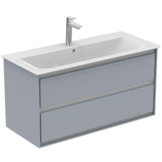IDEAL STANDARD Connect Air toaletní skříňka 1000x440 mm, se 2 výsuvnými přihrádkami Soft-Close #E0821EQ - Světle šedá lesklá / bílá matná