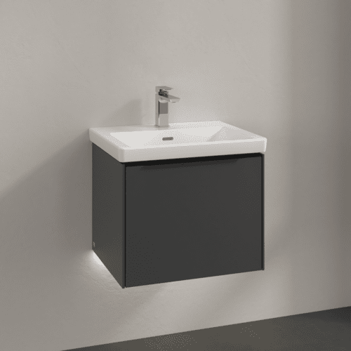 VILLEROY BOCH Subway 3.0 Vanity unit, s osvětlením, 1 zásuvka, 523 x 429 x 448 mm, grafitová barva #C579L1VR, obrázek 2