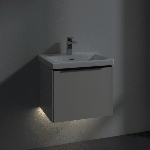 VILLEROY BOCH Subway 3.0 Vanity unit, s osvětlením, 1 zásuvka, 523 x 429 x 448 mm, Cashmere Grey #C579L1VN, obrázek 5