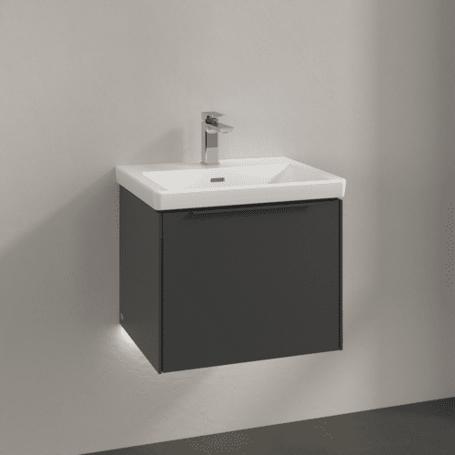 VILLEROY BOCH Subway 3.0 Vanity unit, s osvětlením, 1 zásuvka, 523 x 429 x 448 mm, grafitová barva #C579L2VR, obrázek 2