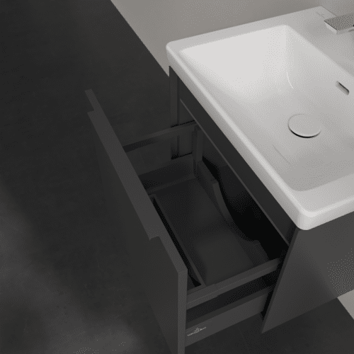 VILLEROY BOCH Subway 3.0 Vanity unit, s osvětlením, 1 zásuvka, 523 x 429 x 448 mm, grafitová barva #C579L2VR, obrázek 7