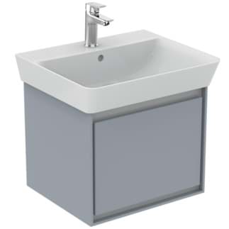 IDEAL STANDARD Connect Air toaletní skříňka 480x409 mm, s 1 výsuvnou skříňkou Soft-Close #E0844EQ - Světle šedá lesklá / bílá matná