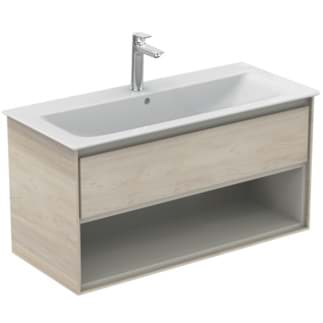 IDEAL STANDARD Connect Air toaletní skříňka 1000x440 mm, s 1 výsuvnou zásuvkou s měkkým zavíráním #E0828UK - dekor světlá borovice/hnědá matná