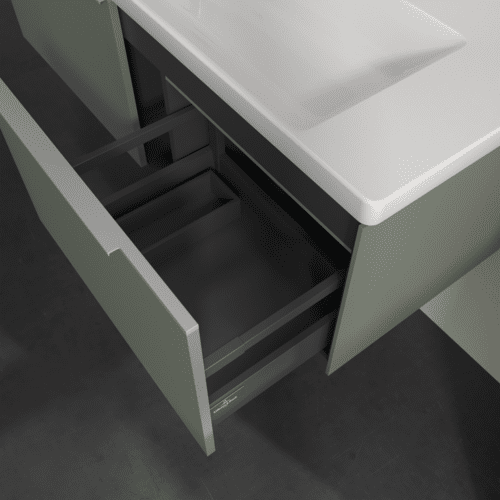 VILLEROY BOCH Subway 3.0 Vanity unit, s osvětlením, 2 výsuvy, 1272 x 429 x 478 mm, Soft Green #C601L0AF, obrázek 7