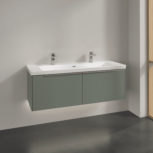 VILLEROY BOCH Subway 3.0 Vanity unit, s osvětlením, 2 výsuvy, 1272 x 429 x 478 mm, Soft Green #C601L0AF, obrázek 2