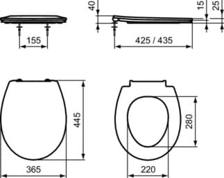 IDEAL STANDARD WC sedátko Eurovit, sendvičové #E131701 - Bílá (Alpine), obrázek 8