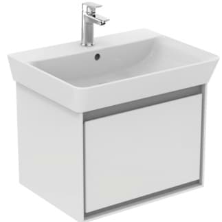 IDEAL STANDARD Connect Air toaletní skříňka 530x409 mm, s 1 výsuvnou zásuvkou s měkkým zavíráním #E0846KN - bílá lesklá / světle šedá matná