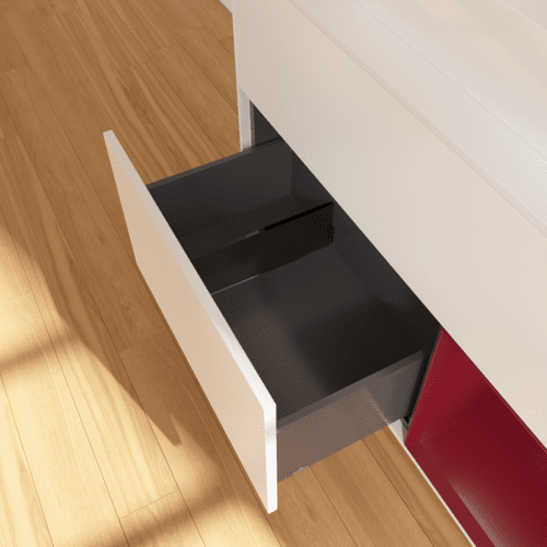 VILLEROY BOCH Toaletní skříňka Finion, s osvětlením, 2 výsuvy, 1000 x 603 x 501 mm, bílý matný lak / pivoňkový matný lak / bílé matné sklo #F371HBMT, obrázek 7