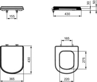 IDEAL STANDARD WC sedátko Calla s měkkým zavíráním, sendvičové #E251801 - Bílá (Alpine)