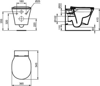 IDEAL STANDARD WC balíček Connect Air RimLS+ #E248201 - Bílá (Alpine), obrázek 2