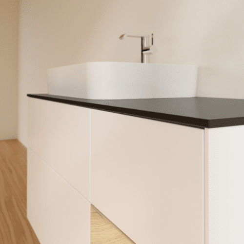 VILLEROY BOCH Toaletní skříňka Finion, s osvětlením, 3 výsuvy, 1200 x 603 x 501 mm, bílý matný lak / dubová dýha / černé matné sklo #F402PCMT, obrázek 6