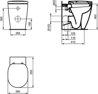 IDEAL STANDARD Connect Freedom Washdown WC #E607201 - Bílá (Alpine), obrázek 1
