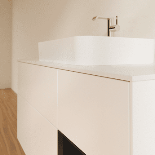 VILLEROY BOCH Toaletní skříňka Finion, s osvětlením, 3 výsuvy, 1200 x 603 x 501 mm, bílý matný lak / černý matný lak / bílé matné sklo #F421PDMT, obrázek 6