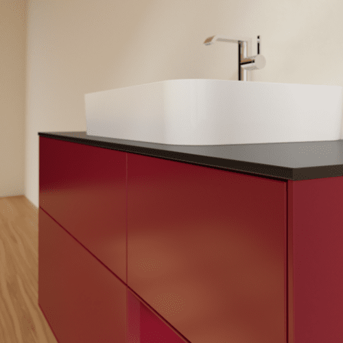 VILLEROY BOCH Toaletní skříňka Finion, s osvětlením, 3 výsuvy, 1200 x 603 x 501 mm, Peony Matt Lacquer / Peony Matt Lacquer / Glass Black Matt #F422HBHB, obrázek 6