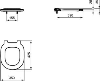 IDEAL STANDARD Connect Freedom WC sedátko #E821801 - Bílá (Alpine), obrázek 1