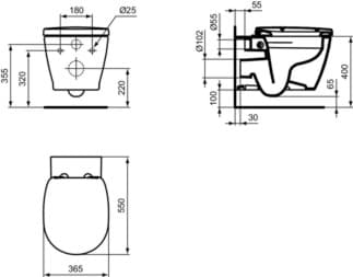 IDEAL STANDARD Balíček Connect WC bez podomítkového ráfku #K296001 - Bílá (Alpine), obrázek 8