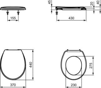 IDEAL STANDARD WC sedátko Contour 21, sendvičové #K705301 - Bílá (Alpine), obrázek 8